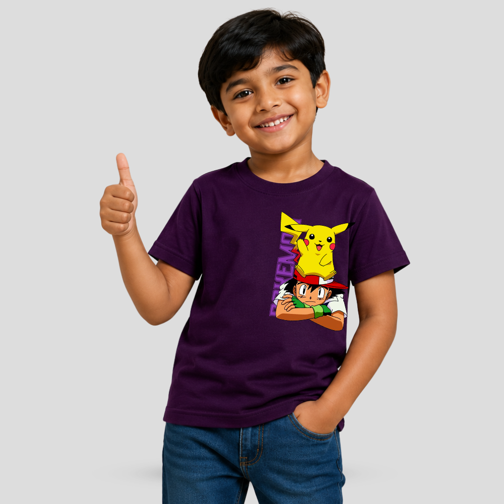 Kids Premium Pikachu with Chase T-Shirt – Soft Cotton Tee - Pokemon Editions