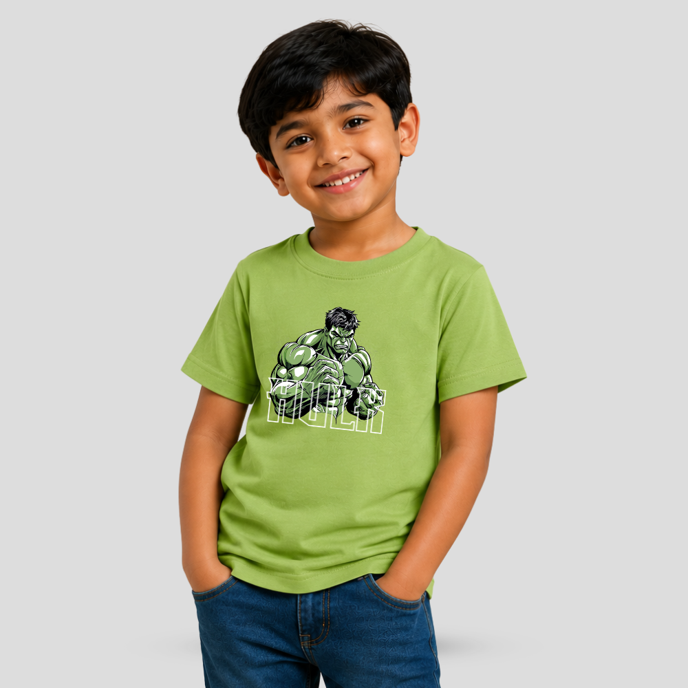 Kids Premium Hulk Graphic T-Shirt – Soft Cotton Tee - Avengers Edition