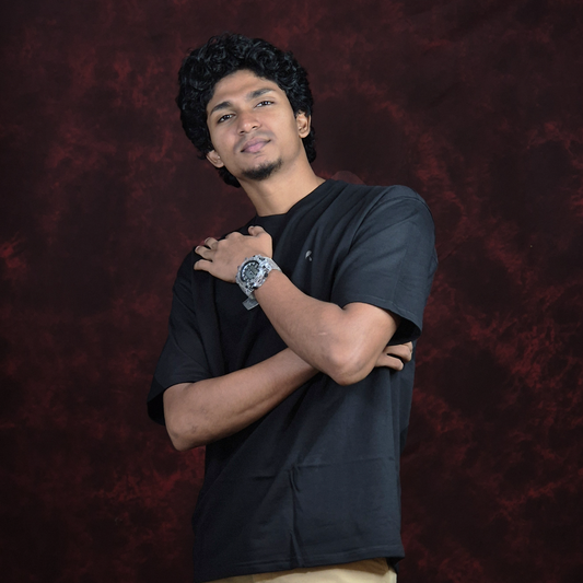 INKROBE'S BLACK PLAIN OVERSIZED T-SHIRT