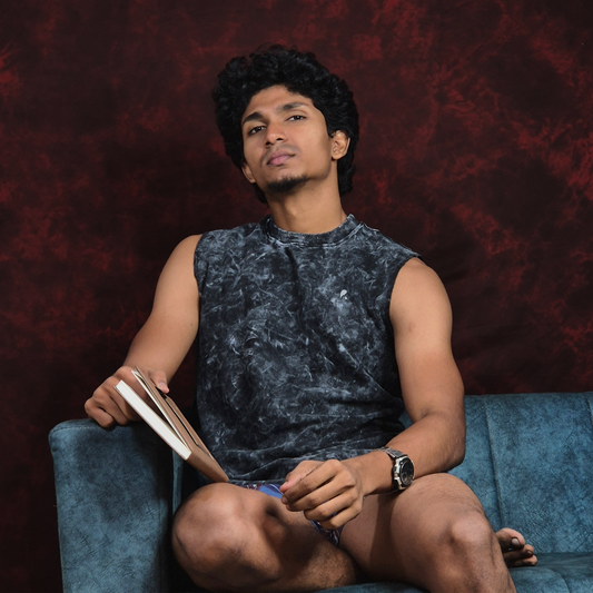 INKROBE'S BLACK ACID WASH TANKTOP SLEEVELESS T-SHIRT