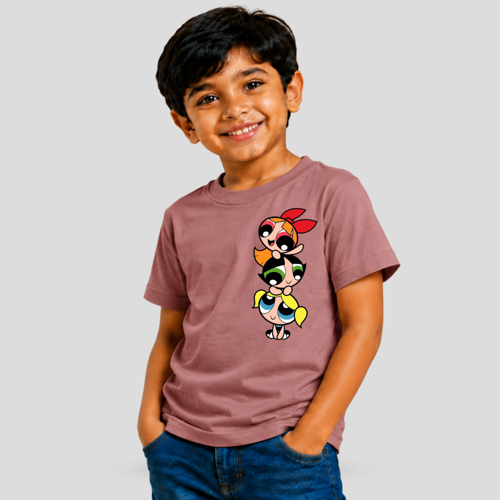 Kids Premium Power Puff girls Graphic T-Shirt – Soft Cotton Tee - Powerpuff Girls Edition