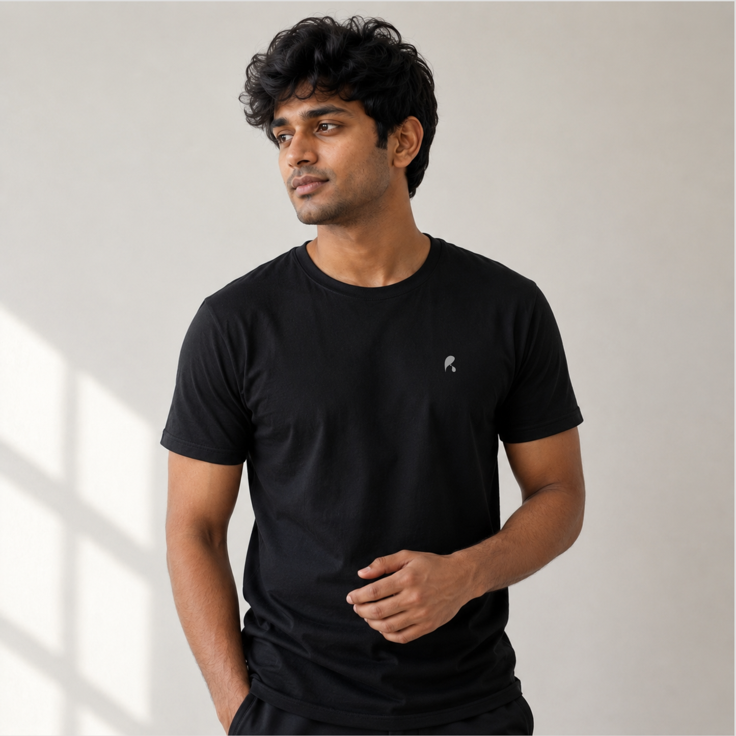 Black Unisex High GSM Cotton Regular Fit Round Neck T-Shirts
