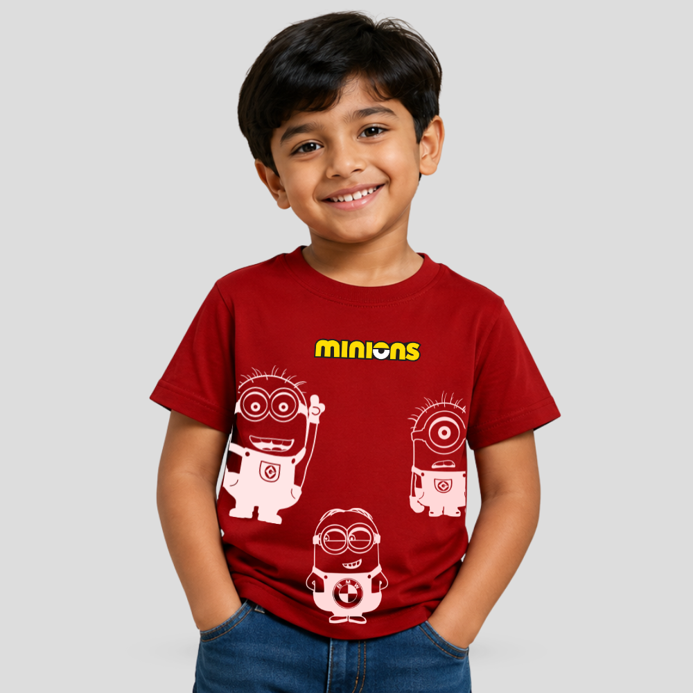 Kids Premium Minions Line Art T-Shirt – Soft Cotton Tee - Minions Editions
