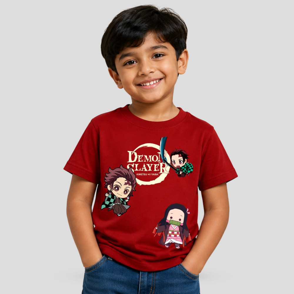 Kids Premium Demon Slayer T-Shirt – Soft Cotton Tee - Anime Editions