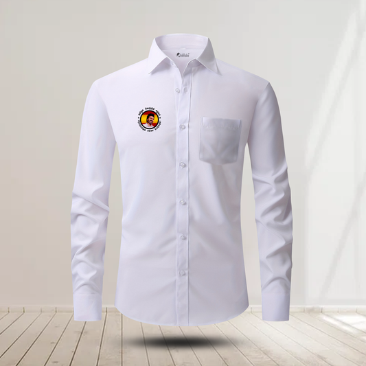 Tamizhaga Vetri Kazhagam Pirapokkum Ella Uyirkum Vijay Face with (Black Outlined)White shirt