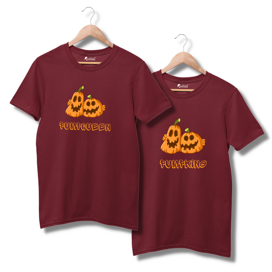 Pumpking & Pumpqueen Couple Tshirt