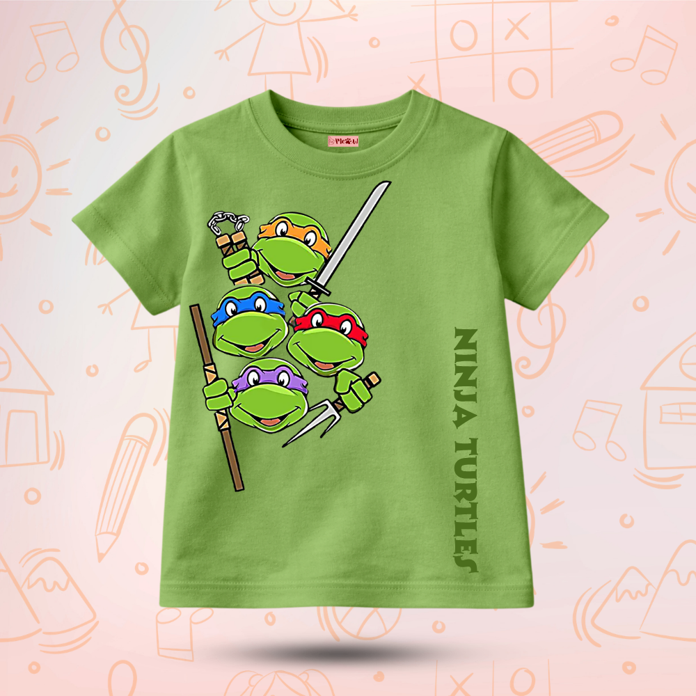 Kids Premium Team Ninja T-Shirt – Soft Cotton Tee - Ninja Turtle Edition