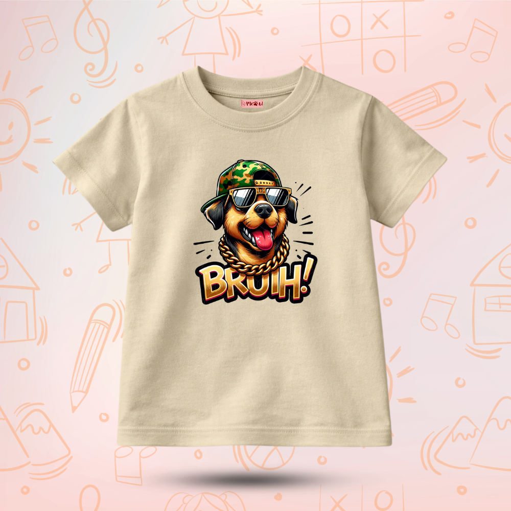 Kids Premium Funky Dog T-Shirt – Soft Cotton Tee - Bruh!