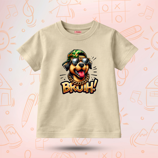 Kids Premium Funky Dog T-Shirt – Soft Cotton Tee - Bruh!