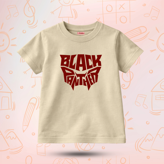 Kids Premium Black Panther Font Graphic T-Shirt – Soft Cotton Tee - Marvel Edition