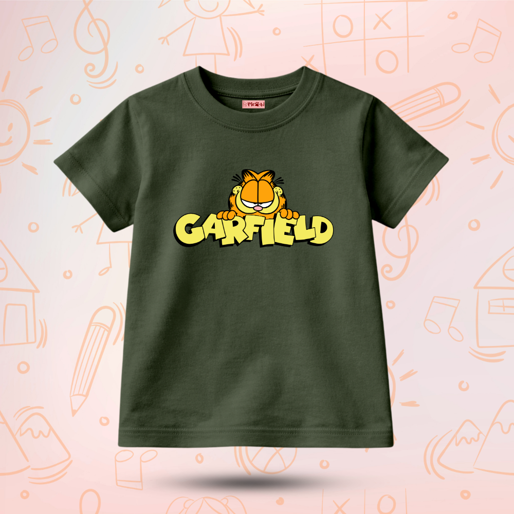 Kids Premium Garfield with title T-Shirt – Soft Cotton Tee - Garfield Editions