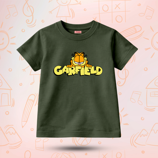 Kids Premium Garfield with title T-Shirt – Soft Cotton Tee - Garfield Editions