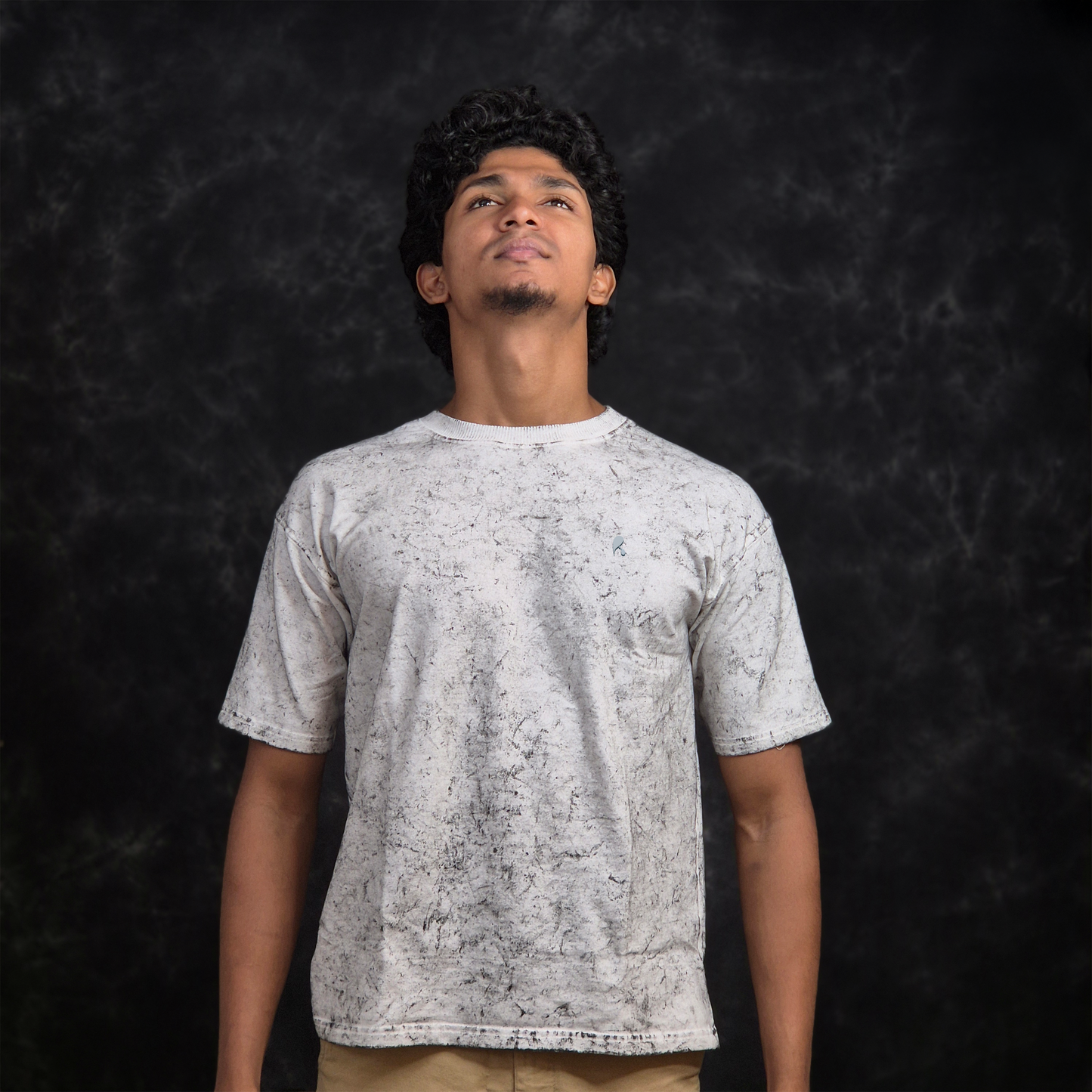 INKROBE'S ACID WASH WHITE DROP SHOULDER T-SHIRT