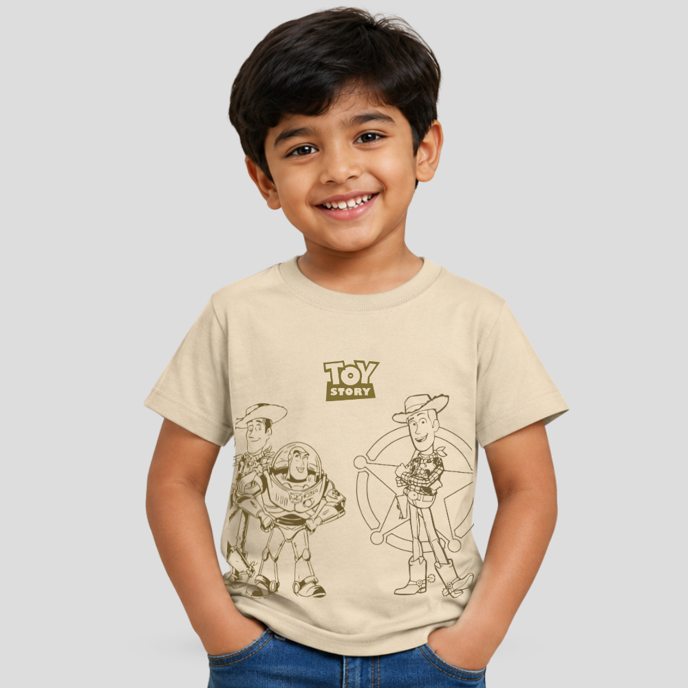 Kids Premium Woody and Buzz T-Shirt – Soft Cotton Tee - Toy Story Editions