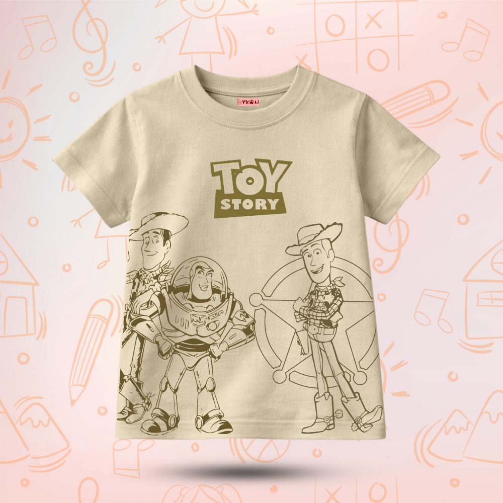 Kids Premium Woody and Buzz T-Shirt – Soft Cotton Tee - Toy Story Editions