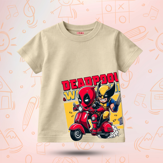 Kids Premium Deadpool Wolverine Graphic T-Shirt – Soft Cotton Tee - Marvel Edition