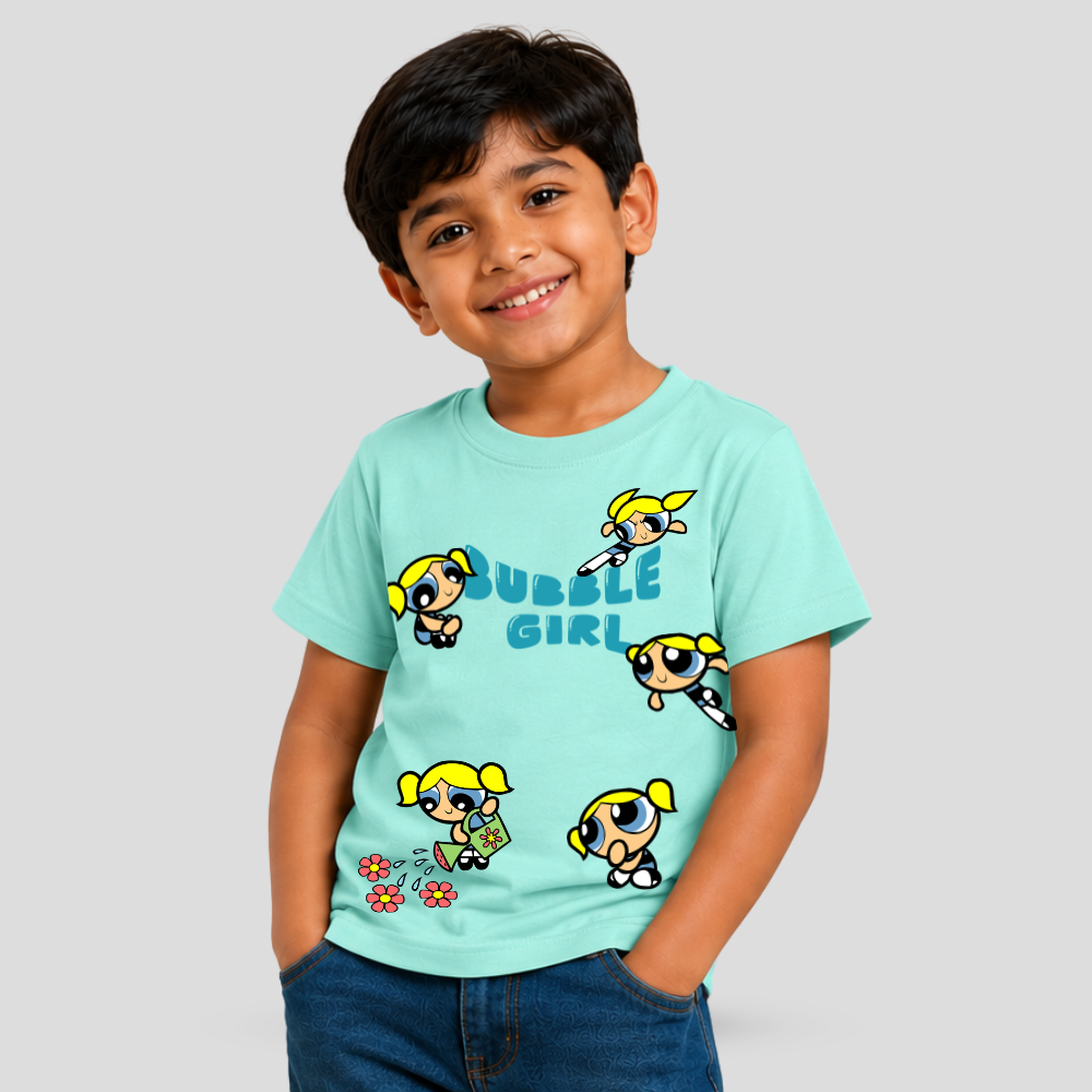Kids Premium Bubble Girl Graphic T-Shirt – Soft Cotton Tee - Powerpuff Girls Edition