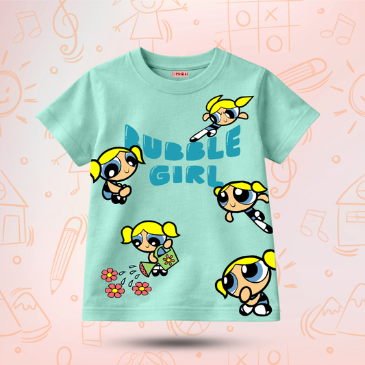 Kids Premium Bubble Girl Graphic T-Shirt – Soft Cotton Tee - Powerpuff Girls Edition