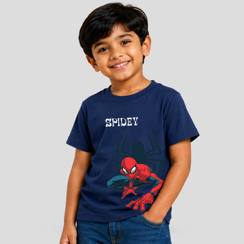 Kids Premium Spidey Graphic T-Shirt – Soft Cotton Tee - Marvel Edition