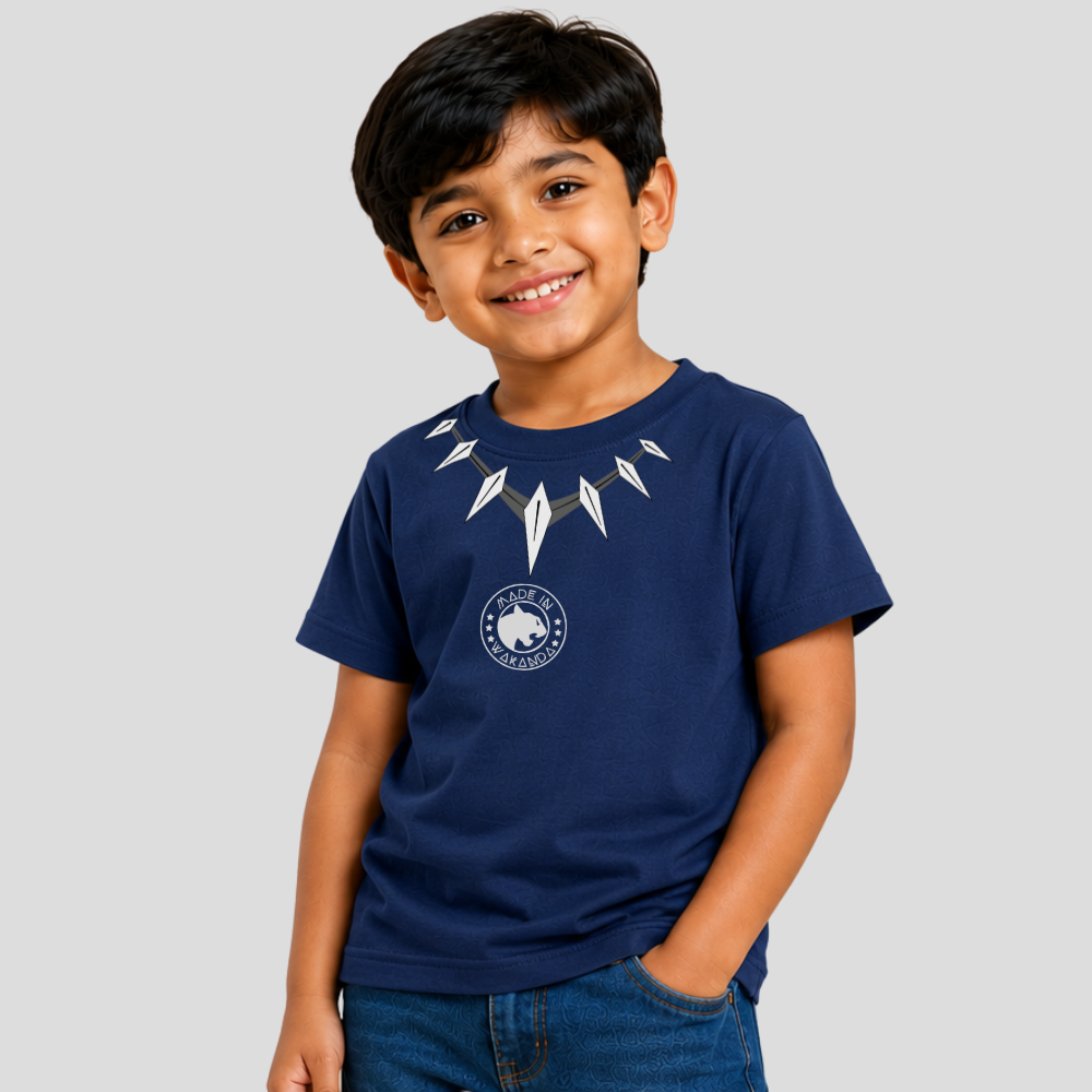 Kids Premium Black Panther Graphic T-Shirt – Soft Cotton Tee - Marvel Editions