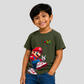 Kids Premium Walking Mario T-Shirt – Soft Cotton Tee - Super Mario Editions