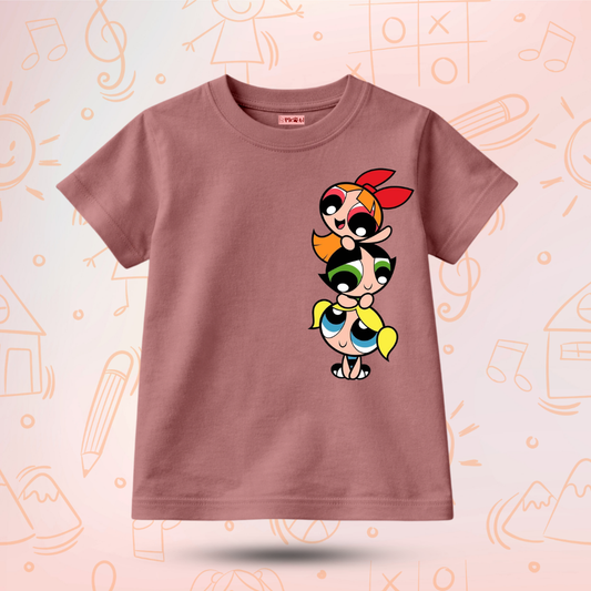 Kids Premium Power Puff girls Graphic T-Shirt – Soft Cotton Tee - Powerpuff Girls Edition