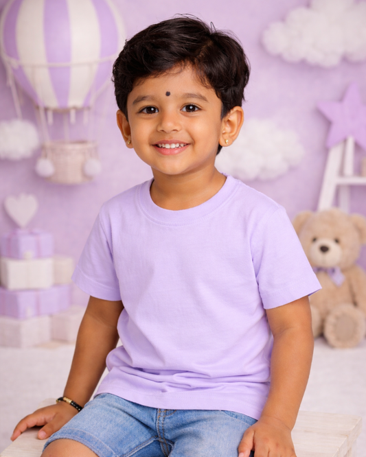 Kids Round Neck T-Shirt – Soft & Comfortable Everyday Wear (LILAC DREAM)