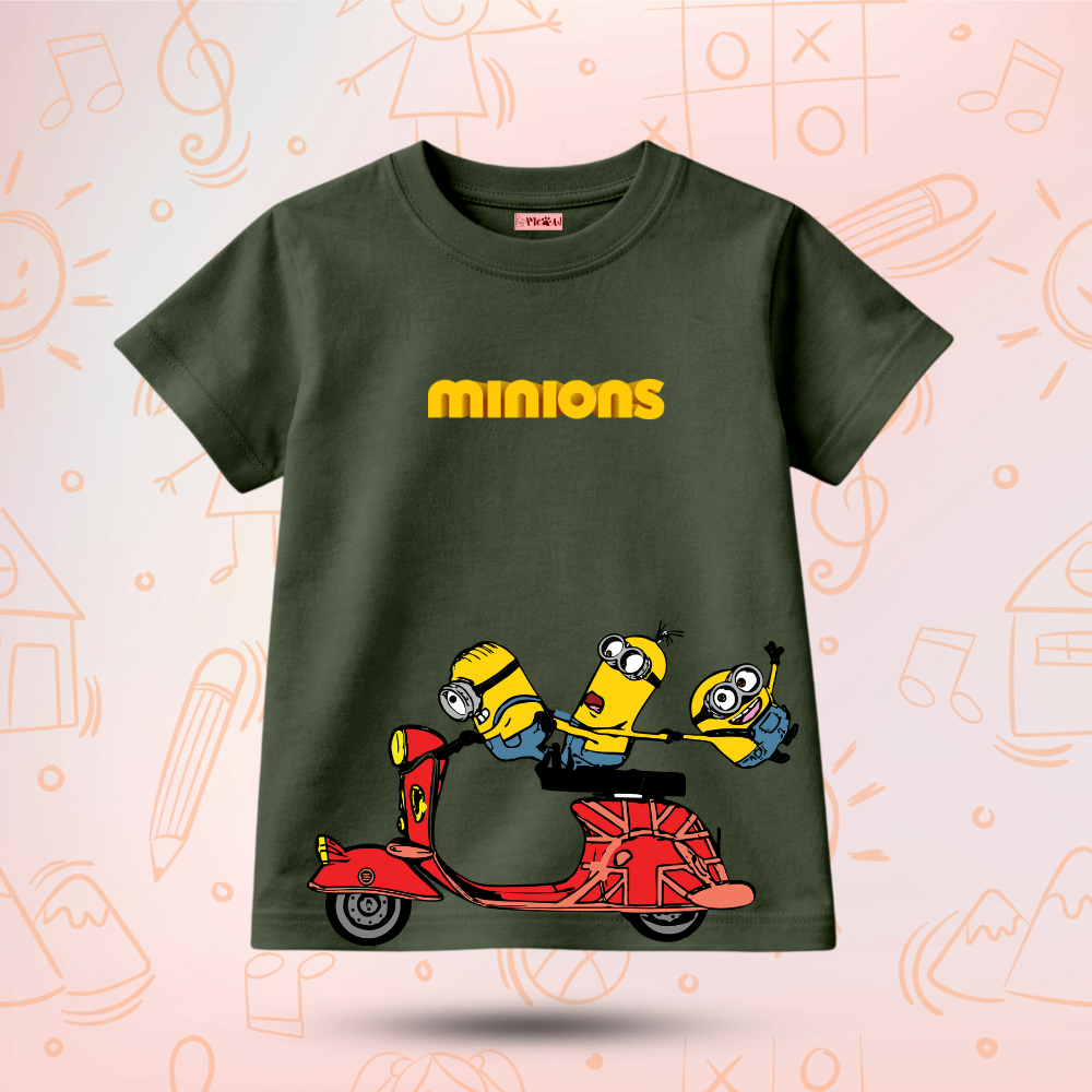 Kids Premium Ride with minions T-Shirt – Soft Cotton Tee - Minions Editions