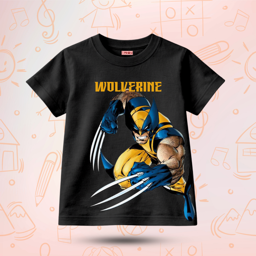 Kids Premium wolverine Graphic T-Shirt – Soft Cotton Tee - Marvel Edition