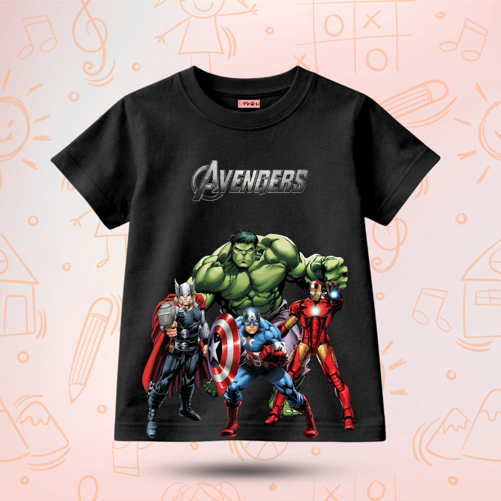 Kids Premium Avengers Graphic T-Shirt – Soft Cotton Tee - Marvel Edition