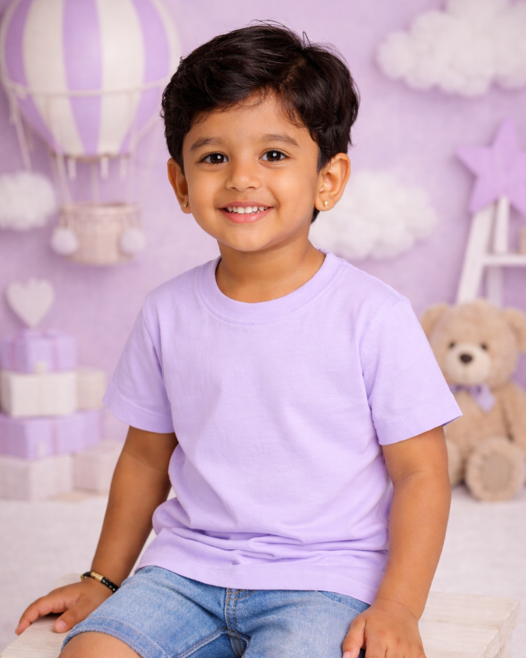 Kids Round Neck T-Shirt – Soft & Comfortable Everyday Wear (LILAC DREAM)