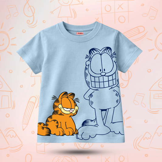 Kids Premium Smiley Garfield T-Shirt – Soft Cotton Tee - Garfield Editions