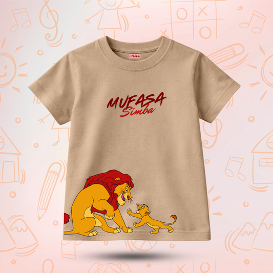 Kids Premium Mufasa with simba T-Shirt – Soft Cotton Tee - The Lion King Editions