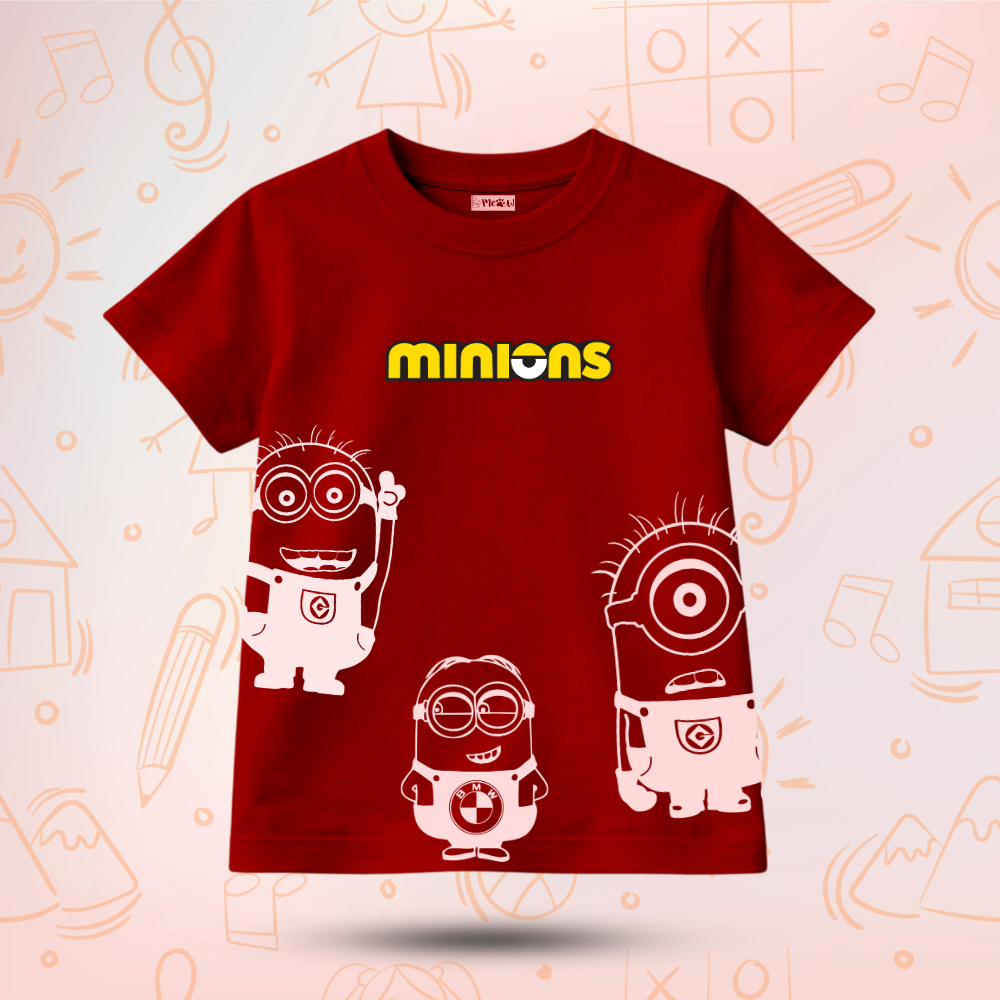 Kids Premium Minions Line Art T-Shirt – Soft Cotton Tee - Minions Editions
