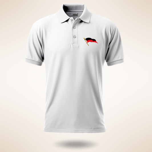 DMK Flag Logo White Polo T-Shirt