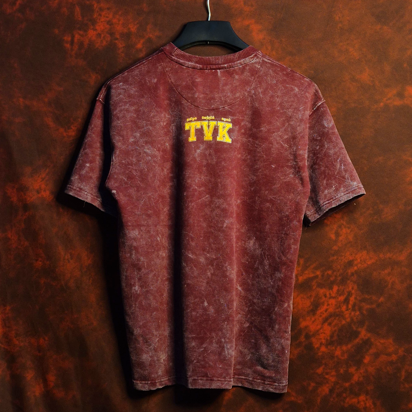 TVK (EXCLUSIVE EDITION) ACID WASH MAROON DROP SHOULDER T-SHIRT