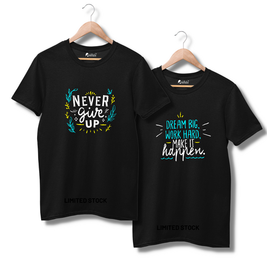Never Give Up Couple Tshirt