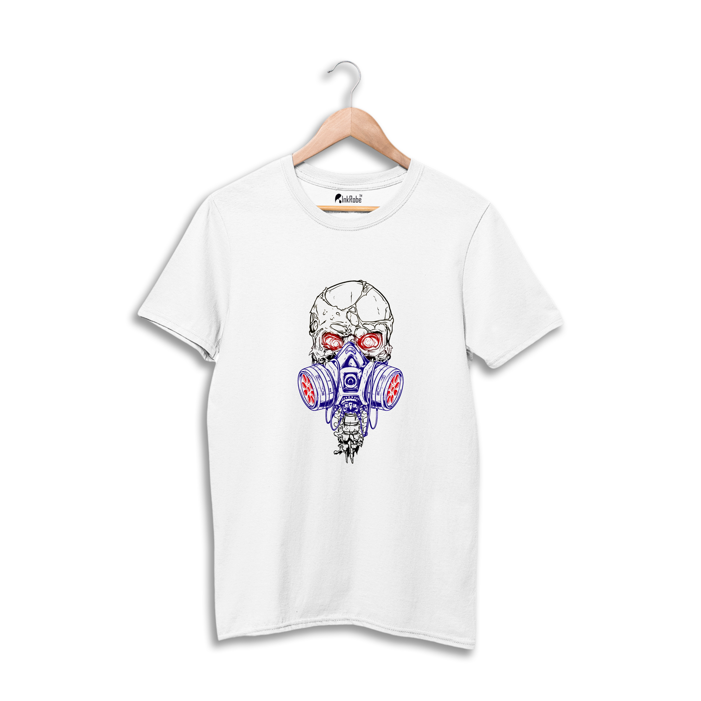 Human skull with gas mask - Anime T-Shirt